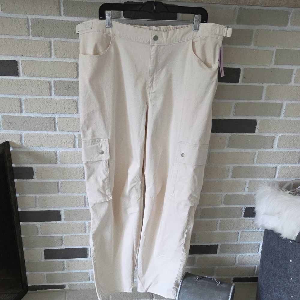 NWT Wild Fable Cream Cargo Pants Y2k Streetwear SZ XXL